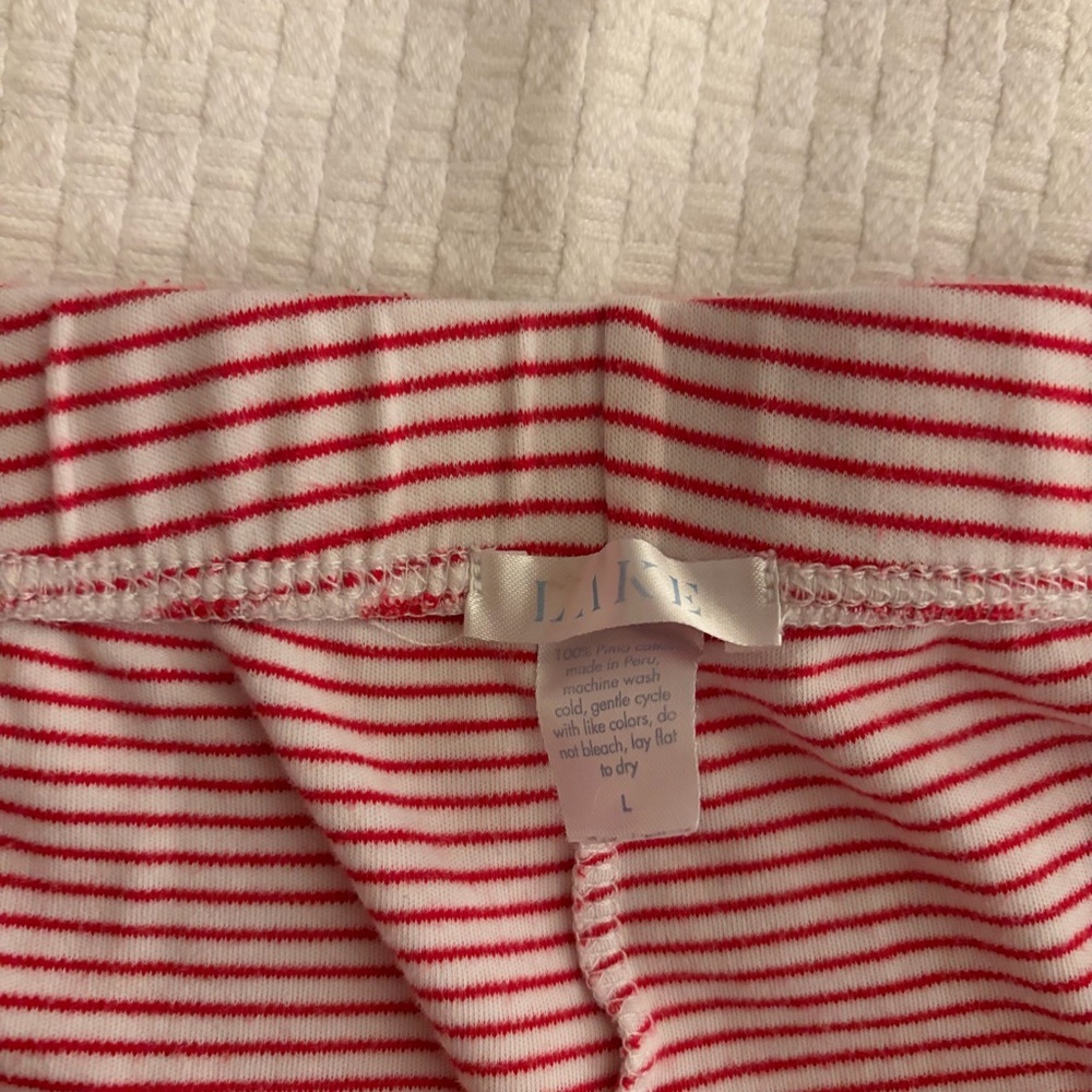 LAKE Red and White Striped Pajama Bottoms Classic Red - Picture 3 of 3
